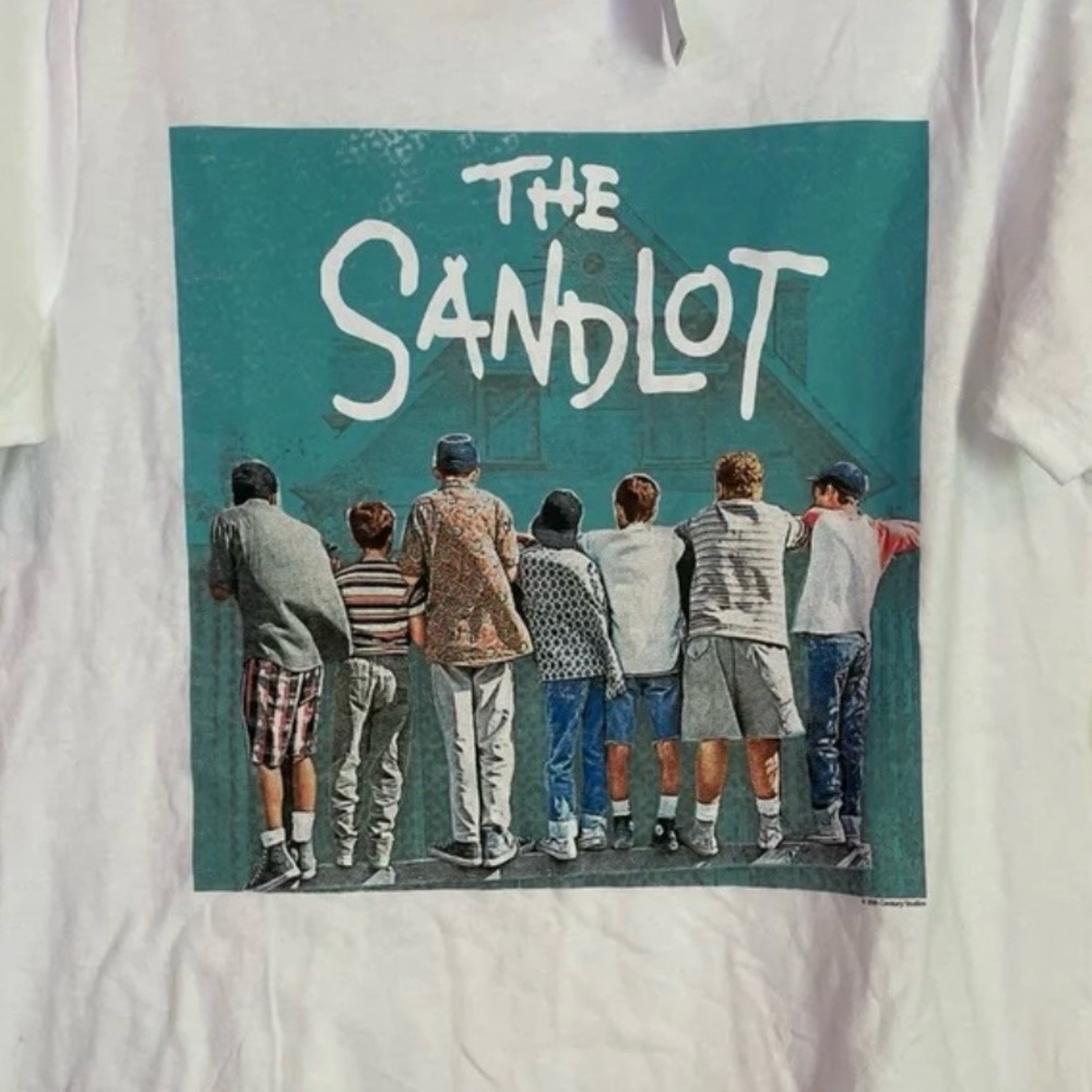 Disney White Short-Sleeve Tee with Teal 'The Sandlot' Graphic NWT